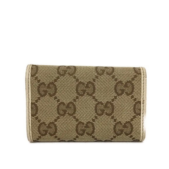 GUCCI Logo Canvas Leather 6 Key Ring Case - Picture 6 of 8